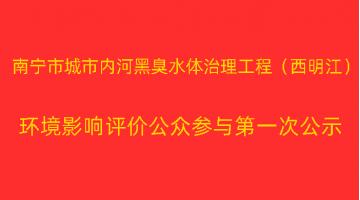 南宁市城市内河黑臭水体治理工程（西明江）项目 环境影响评价公众参与第一次公示